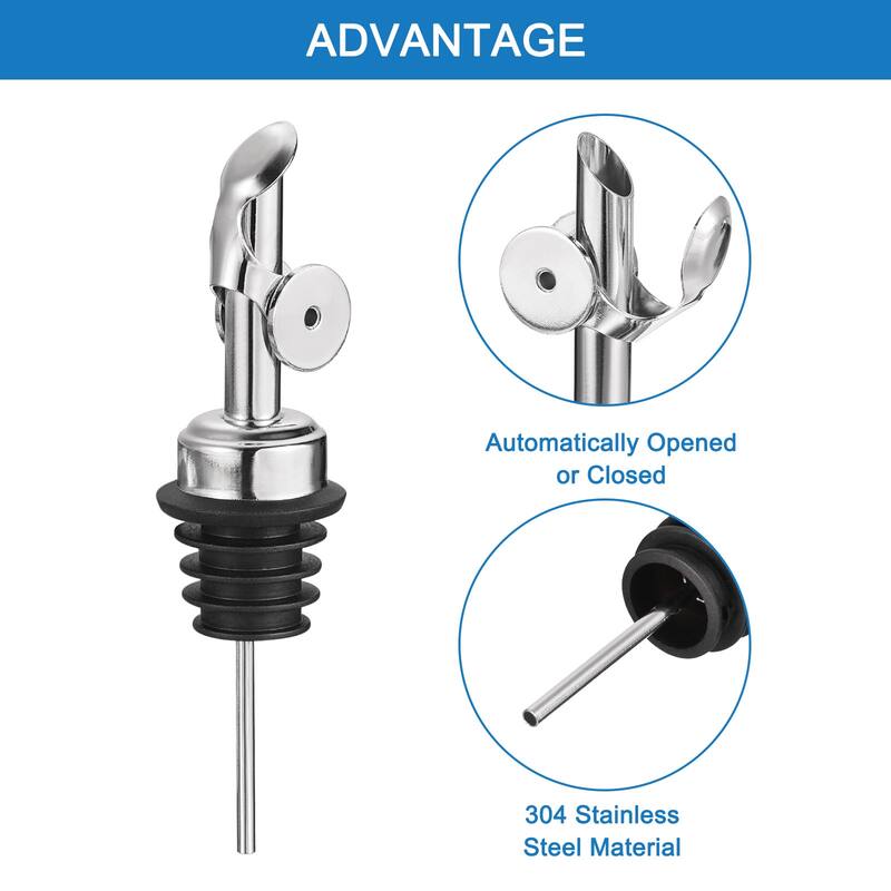 4PCS Stainless Steel Pourers, Auto Flip Olive Oil Dispenser Spout