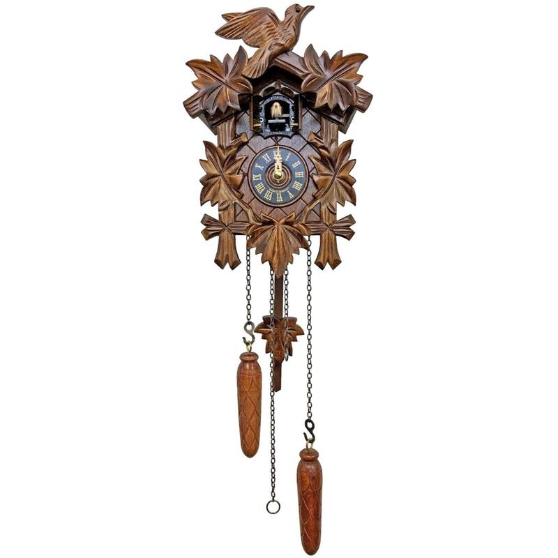 9.5" Brown Black Yellow Engstler Full Size B/O Cuckoo Clock