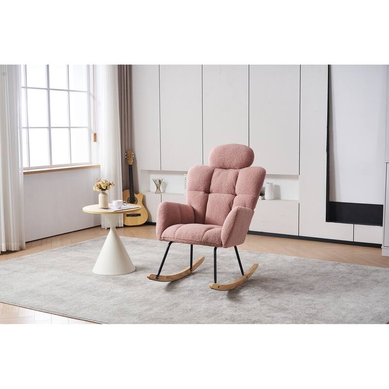 Teddy Fabric Upholstered Accent Armchair Chair Rocking Chair