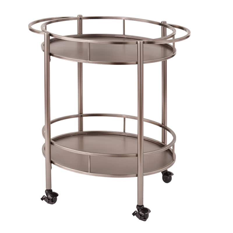Lifestorey Devin Oval Metal Bar Cart