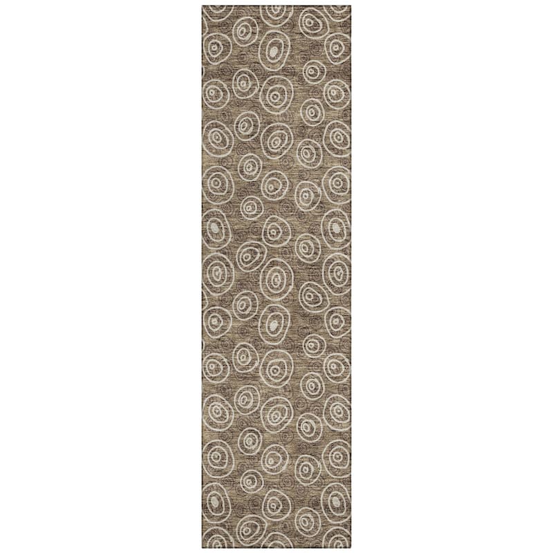 Machine Washable Indoor/ Outdoor Chantille Modern Bubbles Rug
