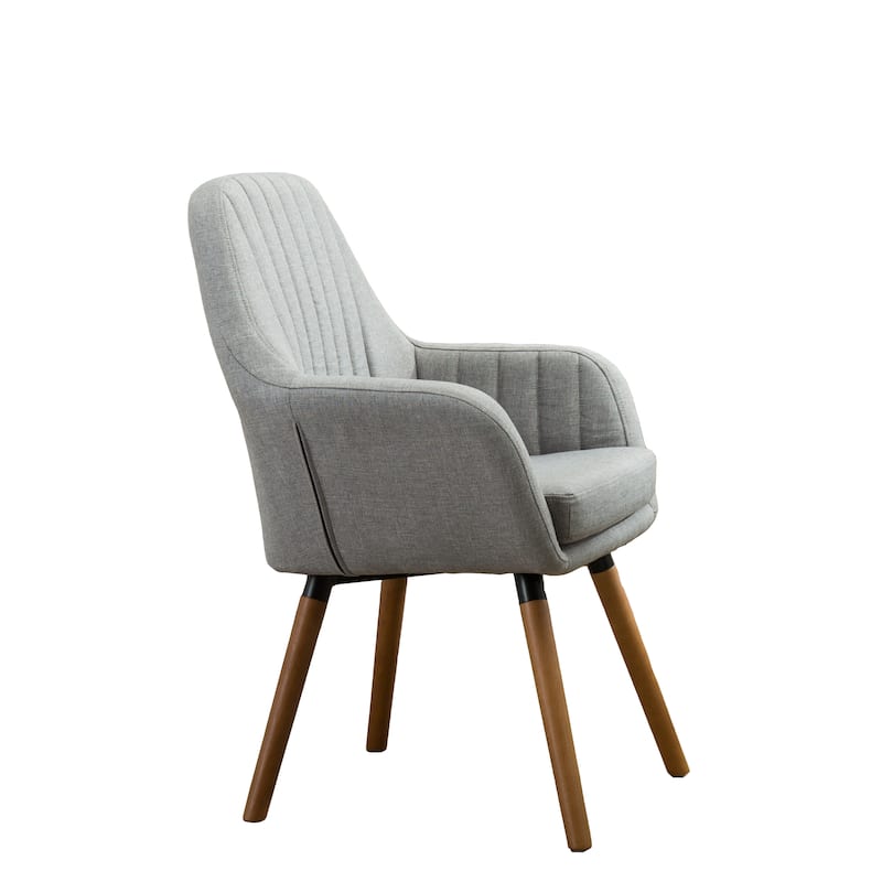 Gray Modern 25.5" Upholstered Accent Chair with Solid Beech Wood Tapered Legs