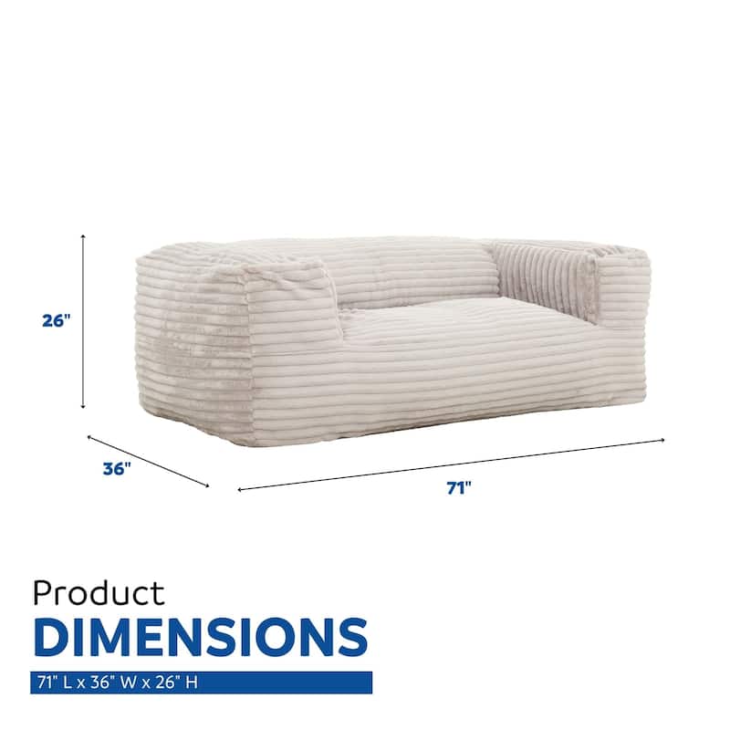 Sealy® Redd Taupe Corduroy Foam Bean Bag Sofa