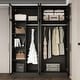 preview thumbnail 20 of 18, 59.1"W Glass Door Wardrobe: Illuminated Interiors Closet Arimore Large