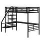 preview thumbnail 7 of 7, Twin Size Metal Loft Bed Frame with Desk, No Box Spring Needed, Black