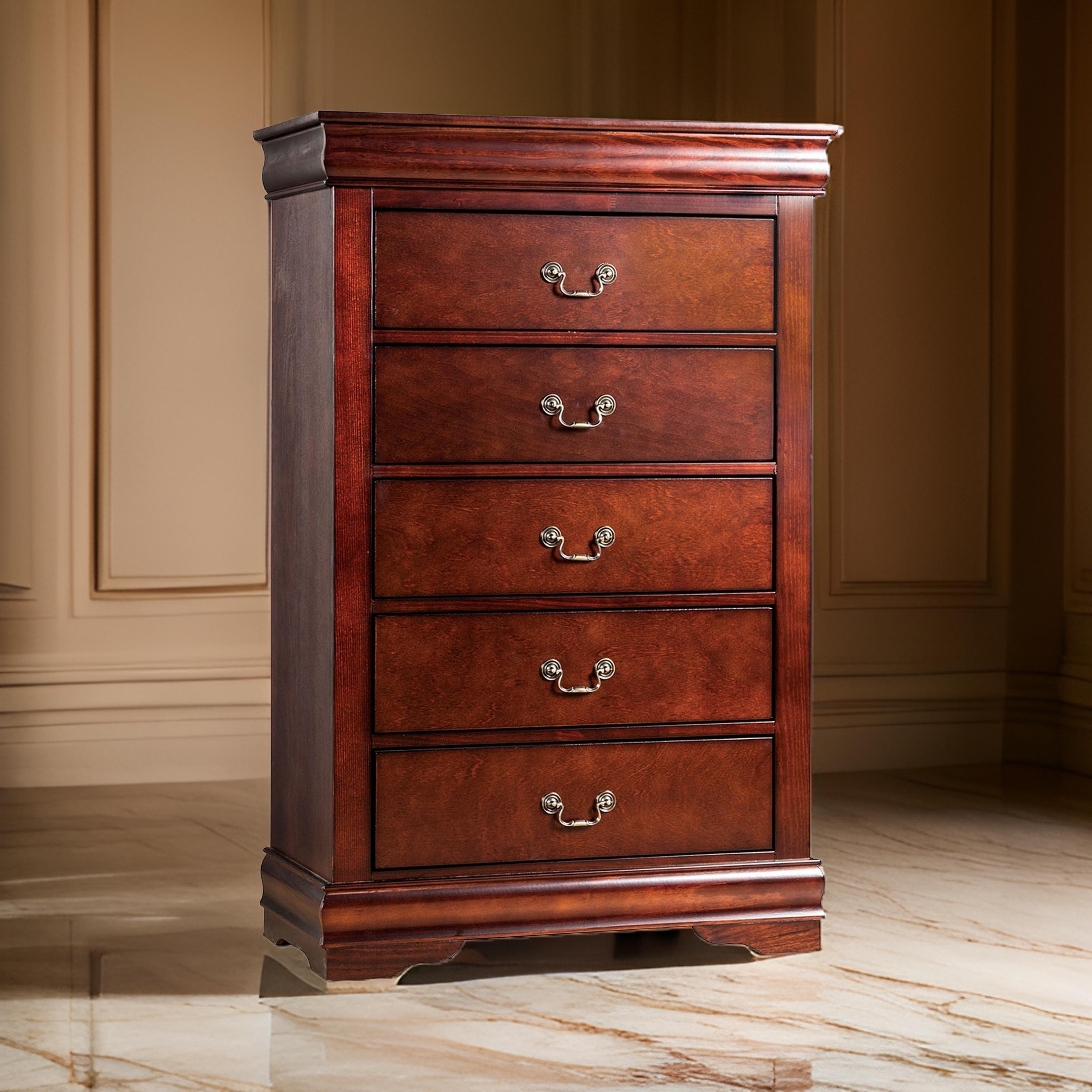 Brown wood chest of drawers discount