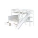 preview thumbnail 18 of 34, Storage Bunk Bed with 2 Drawers,Slide,Shelves,Ladder,Twin over Full for Home