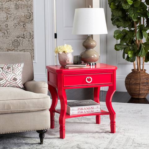SAFAVIEH Alaia One Drawer Red Night Stand