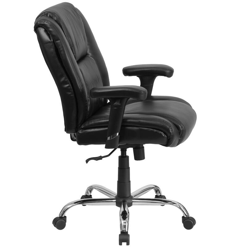 Big & Tall 400 lb. Rated LeatherSoft Chair w/Chrome Base & Adjustable Arms