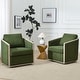 preview thumbnail 70 of 165, KINWELL 31"W Oak Frame Upholstered Swivel Barrel Armchair