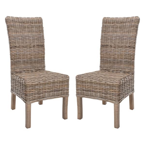 slide 2 of 10, SAFAVIEH Dining Rural Woven Quaker Unfinished Natural Wicker Dining Chairs (Set of 2) - 18.5" x 22.8" x 42.1"