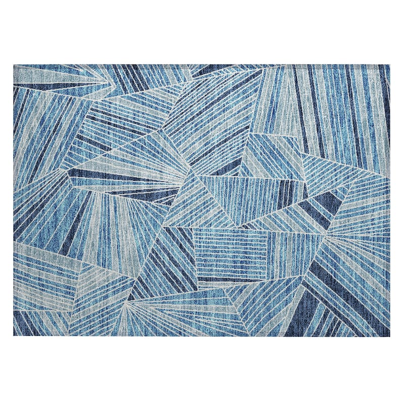 Machine Washable Indoor/ Outdoor Chantille Modern Mosaic Rug