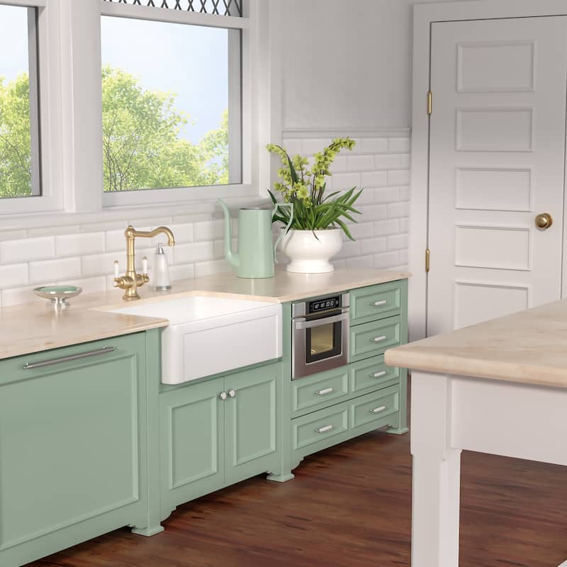 Lordear 30" Ceramic Sink Undermount Farmhouse Single Bowl Apron Front White Kitchen Sink with Accessories