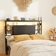 preview thumbnail 2 of 82, Headboards with Storage Shelves, Head Board with Power Outlet and LED Light for Bed Frame