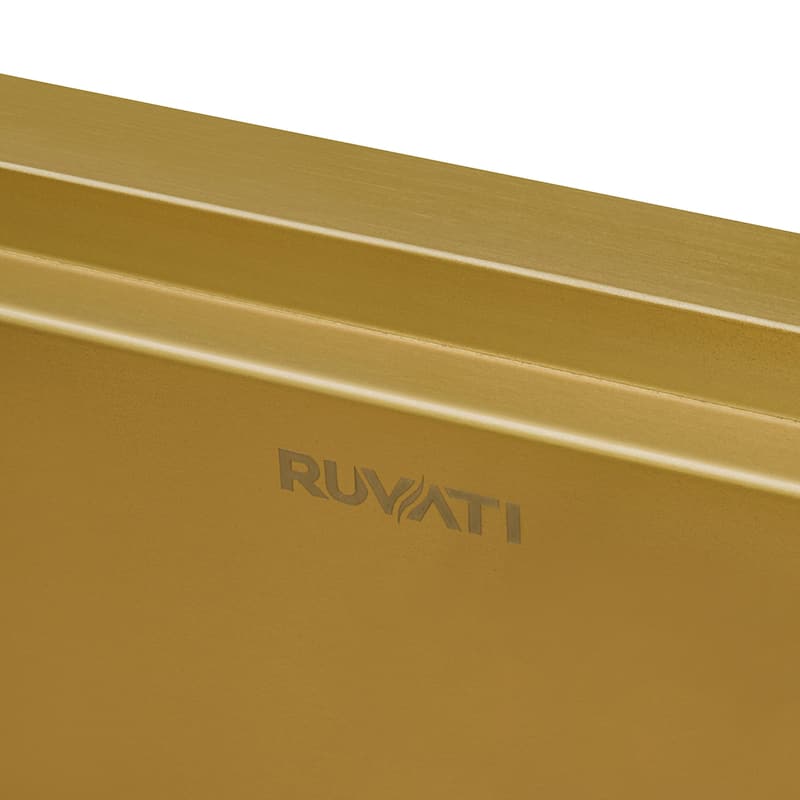Ruvati 15 x 20 inch Matte Gold Stainless Steel Workstation Bar Sink Drop-in - RVH8210GG