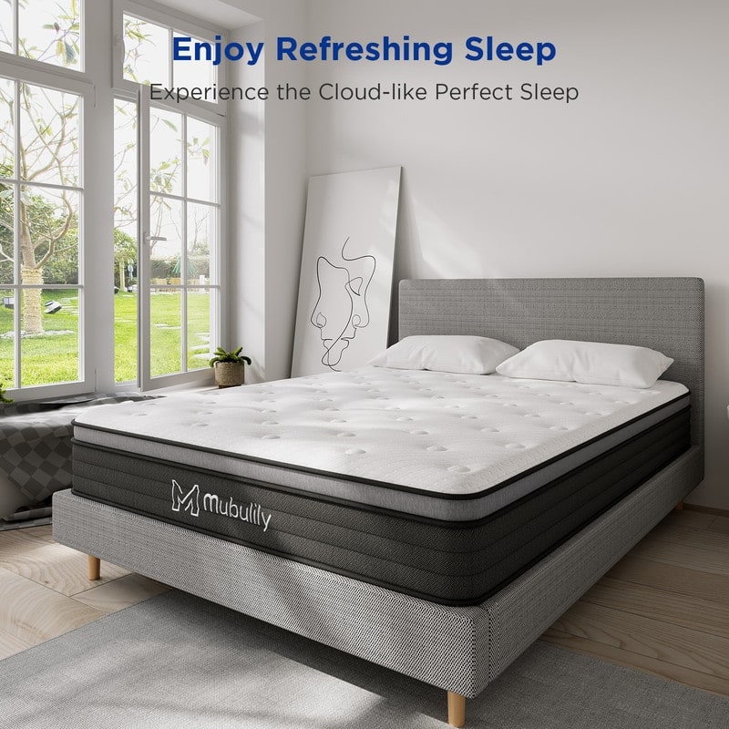 10" Spring Hybrid Mattress in a Box, Pocket Springs, Isolation Motion, Back Pain Relief, CertiPUR-US