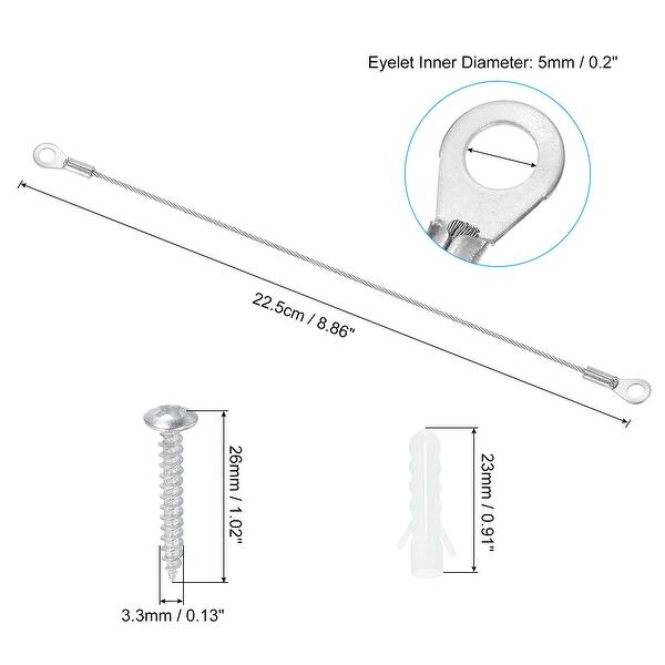 Stainless Steel Lanyard Cable with Eyelets for Hanging Lights - Bed ...