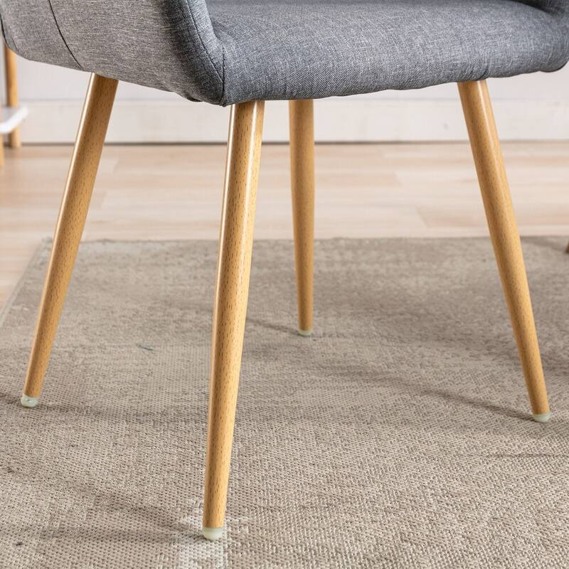 Accent Chairs Fabric Upholstered with Wood Legs for Dining Room