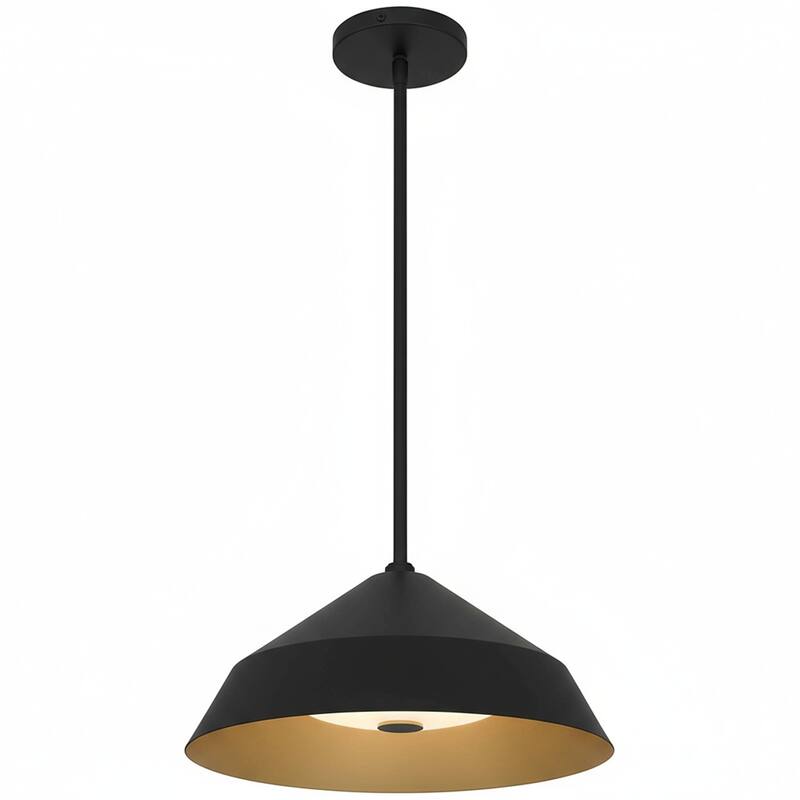 14" Diameter Integrated LED Black Pendant