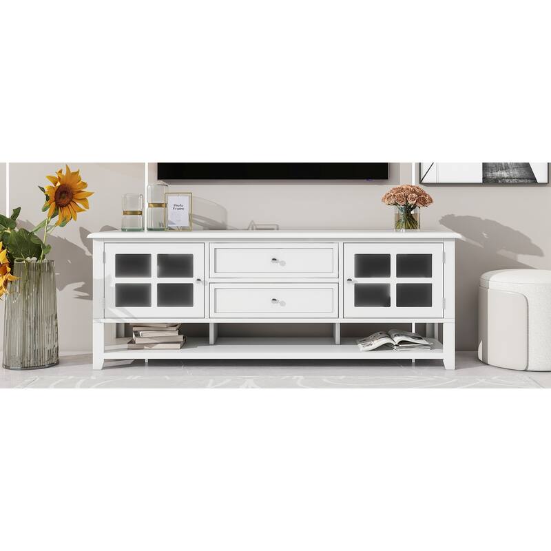 TV Stand for TVs up to 60", Entertainment Center with Multifunctional Storage Space