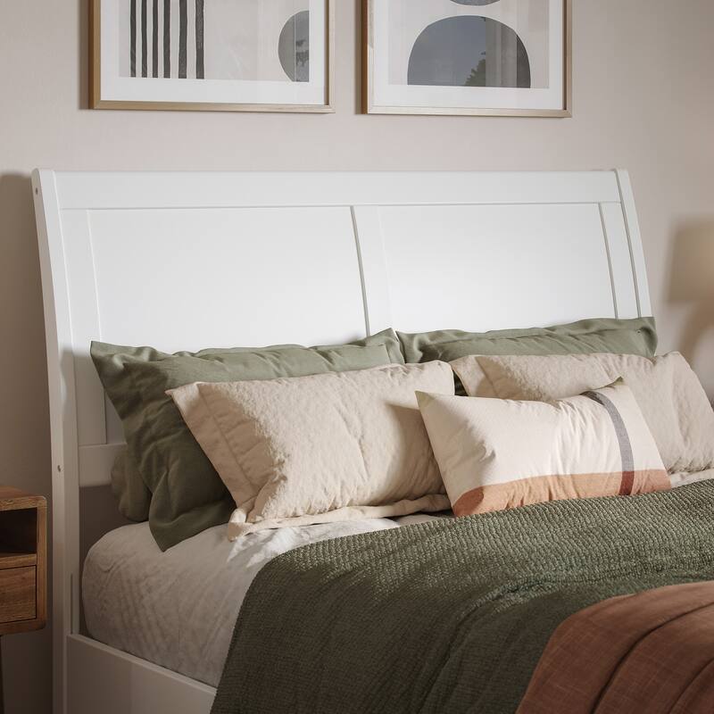 Valencia Solid Wood Low Profile Sleigh Platform Bed