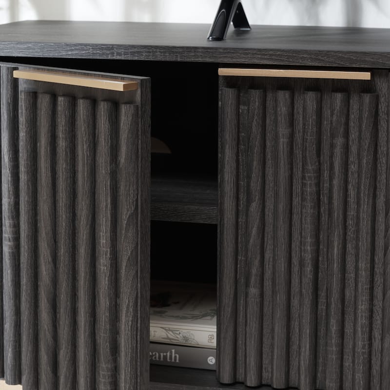 SAFAVIEH Lylia 4-Door Entertainment Media Stand (Fits up to 65" Flatscreen TV) - 60.8 in. x 17.7 in. x 24.6 in.