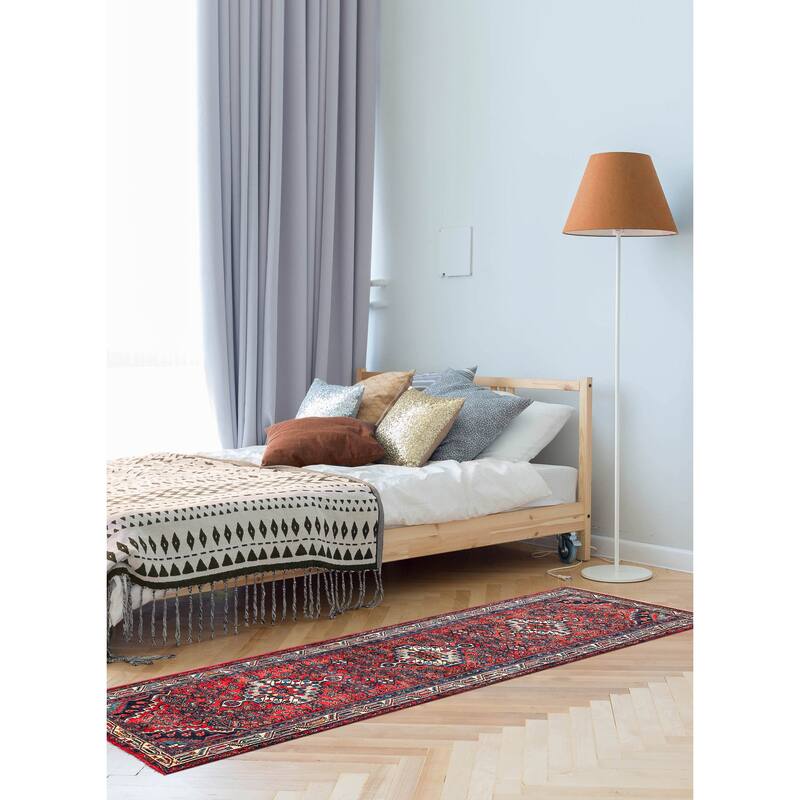 ECARPETGALLERY Hand-knotted Anadol Red Wool Rug - 3'7 x 10'11