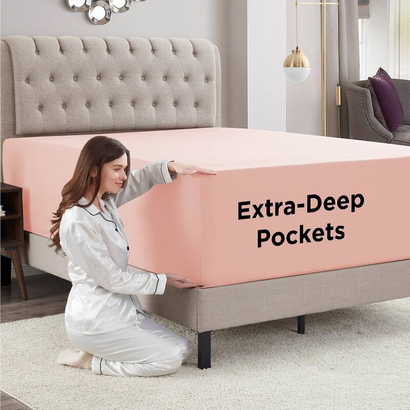 Empyrean Bedding Extra Deep Pocket Microfiber Fitted Sheet Set