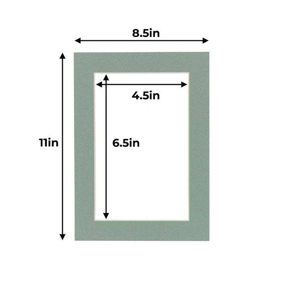 8.5x11 Mat for 5x7 Photo Seafoam Green Matboard for Frames Measuring