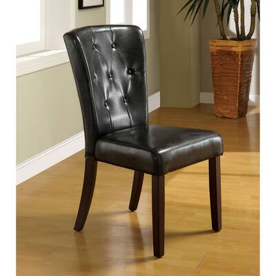 Furniture of America Jent Contemporary Black Dining Chairs Set of 2