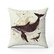 preview thumbnail 11 of 23, Whale and Petals Tales Throw Pillow26x26 Faux Suede Orange Brown
