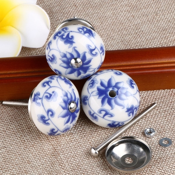 20 x Door Knobs Handles Vintage Ceramic Flowers Cabinet Drawer Cupboard Pattern