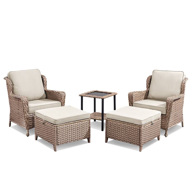 Pocassy Outdoor Patio Swivel Chair Glider Chair with Side Table Set.