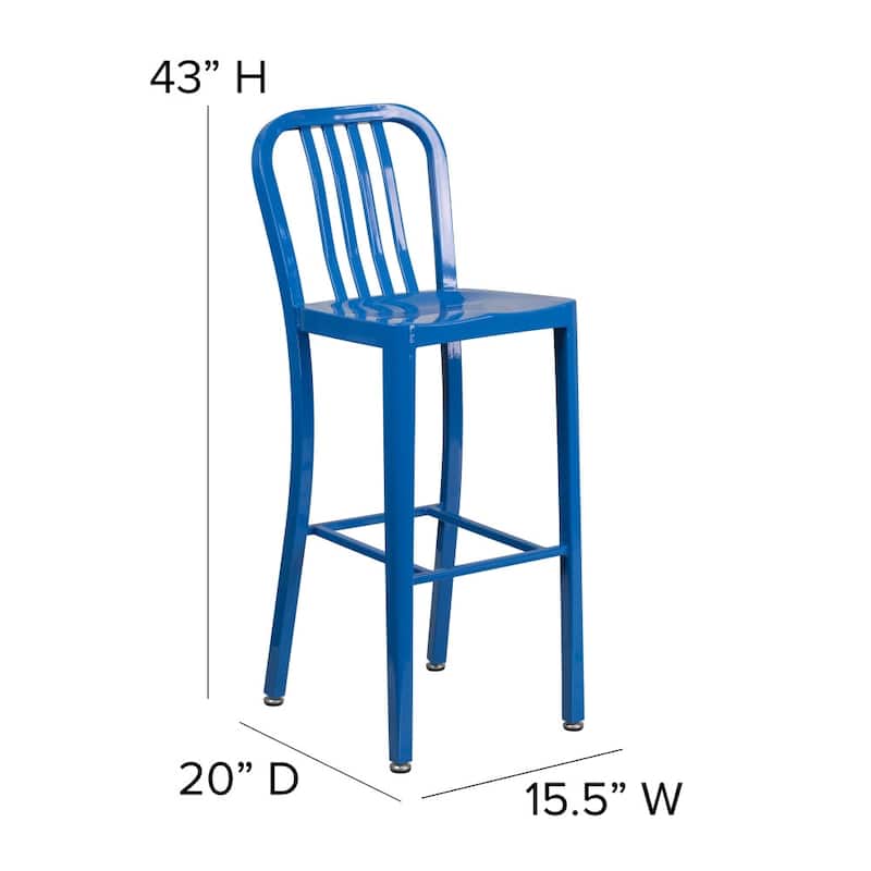 Indoor/Outdoor Commercial Grade Metal Modern Barstools (Set of 2)