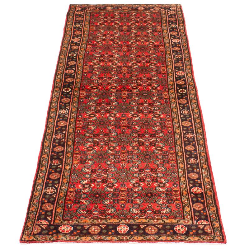 ECARPETGALLERY Hand-knotted Andelz Red Wool Rug - 3'9 x 9'6