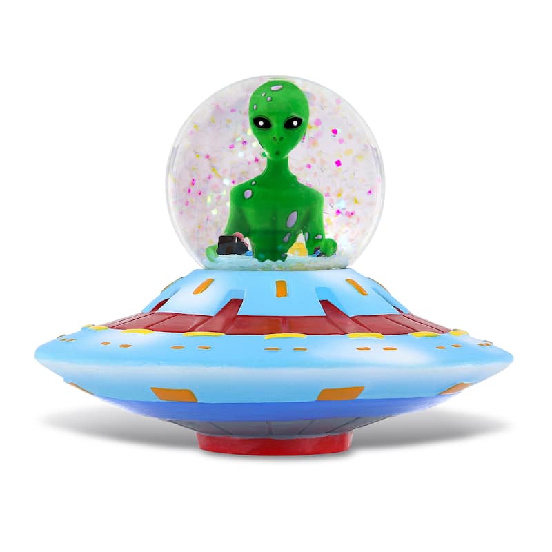 CoTa Global Alien Snow Globe Figurine with Sparkling Glitter - 45mm - 3.9″Lx3.9″Wx3.2″H