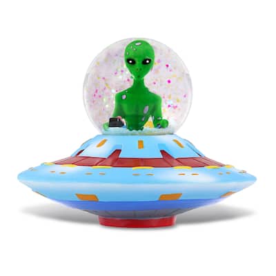 CoTa Global Alien Snow Globe Figurine with Sparkling Glitter - 45mm - 3.9″Lx3.9″Wx3.2″H