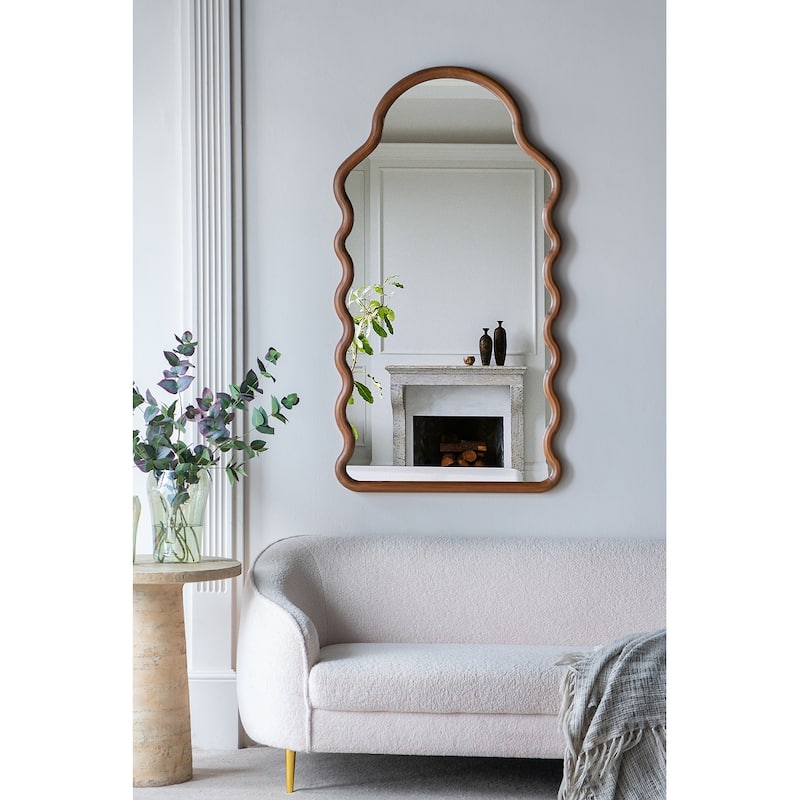 30x1.5x55" Arch Wood Mirror with Unique Frame