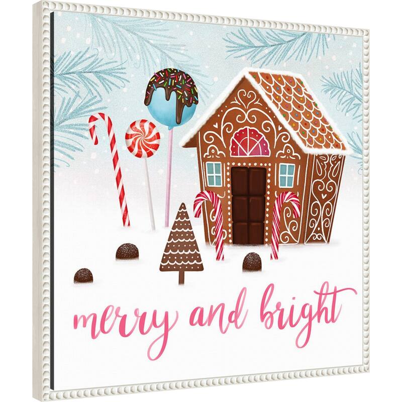 Sweet Holidays II by Victoria Borges (22 x 22 in.), Framed Canvas Wall Art Print - Sylvie Beaded White