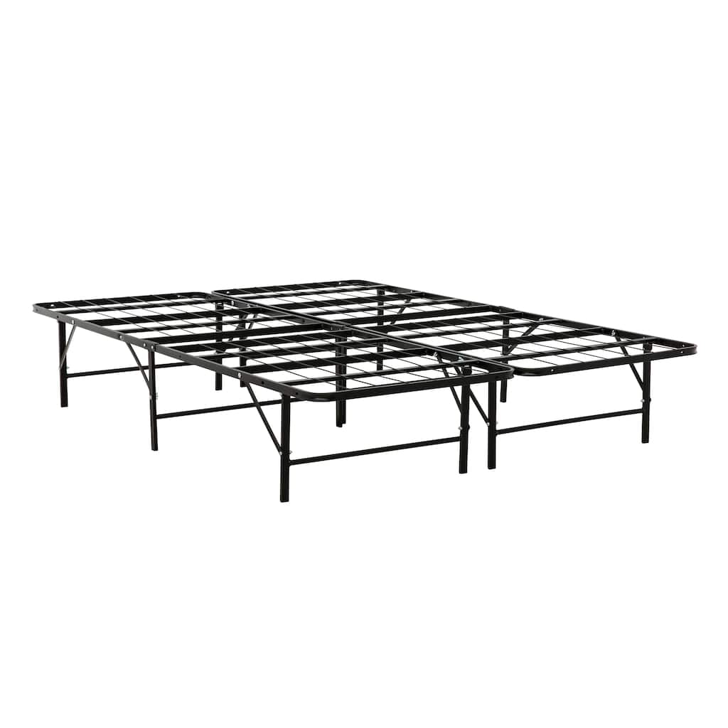 King Size Metal Bed Frame with Storage, Durable Mattress Foundation, Easy Assembly