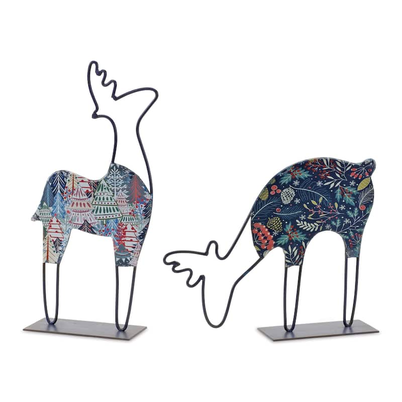 Metal Deer Tabletop Décor (Set of 2) - 6 x 2.5 x 12