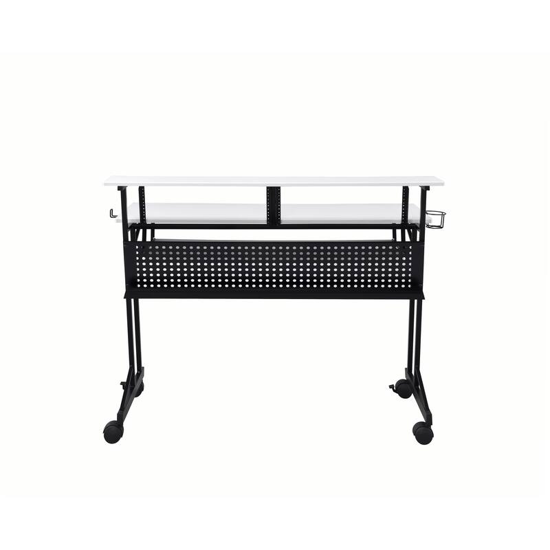 White & Black Finish Music Recording Studio Desk