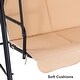 preview thumbnail 15 of 21, MCombo 3-Person Patio Swing Chair, Adjustable Canopy Hanging Swing, Removable Cushions, 4003 Beige