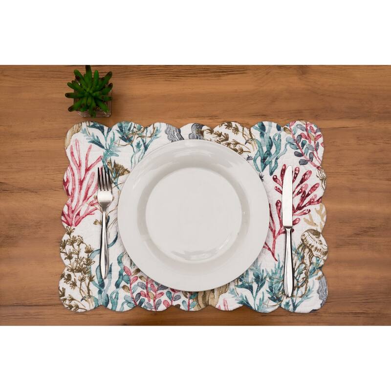 Delphina Reef Quilted Placemat Set 6