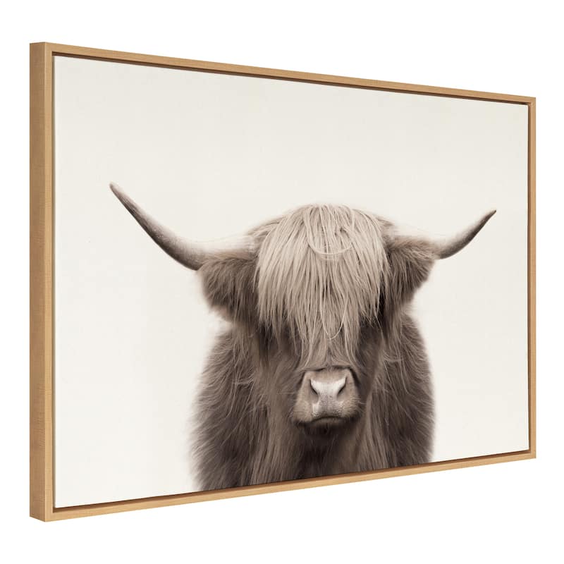 Kate and Laurel Sylvie Cow Canvas by The Creative Bunch Studio