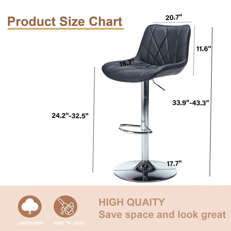 Adjustable Swivel Counter Height Bar Stool Set of 4