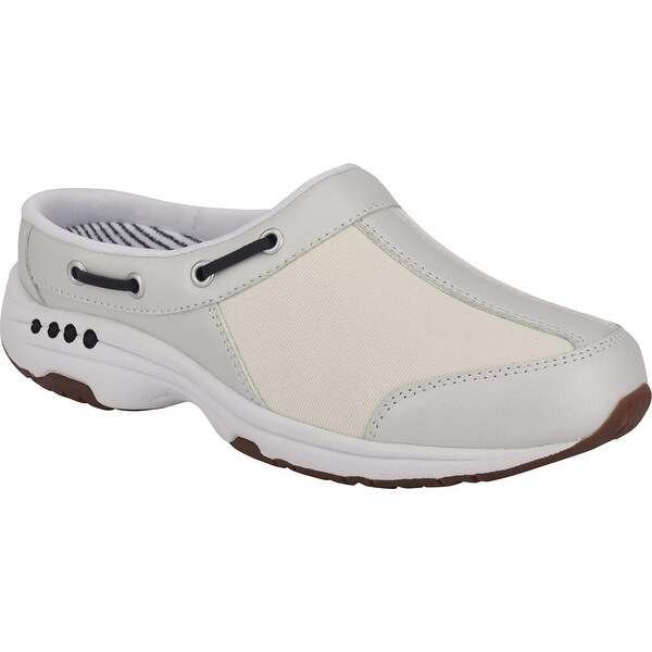 white leather slides womens