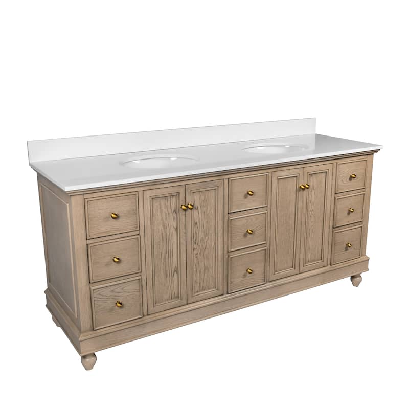 Bella 72-inch Double Vanity with Engineered White Top