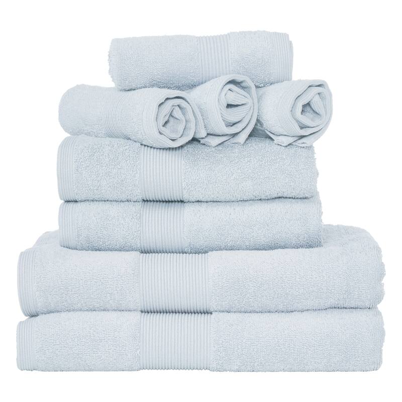 Fabstyles Premium Quality 8 Piece 600 GSM Zero Twist Cotton Towel Set