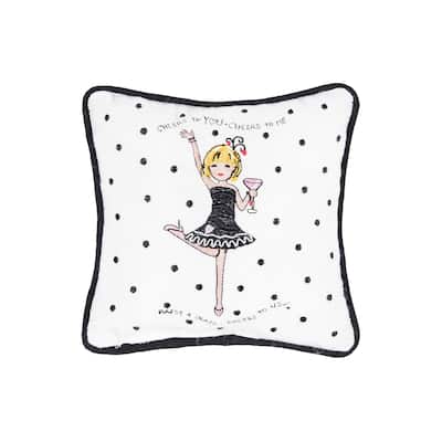 Cheers To Everything Embroidered Petite Throw Pillow